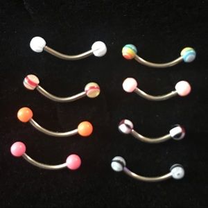 8pc 16g Curved Barbell
